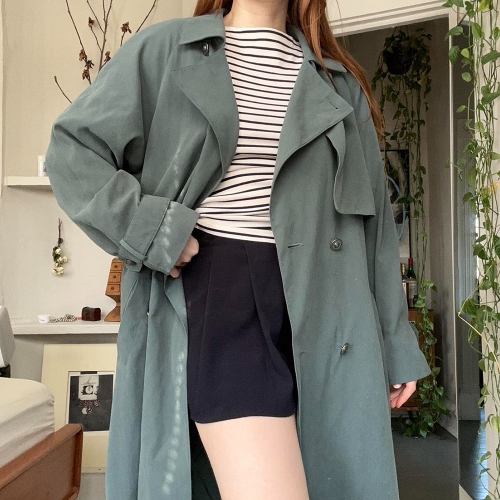 Teal Trench Coat